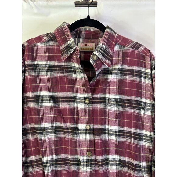 Deadstock Vintage 90s Rainbow Plaid Flannel Button Shirt Western - Picture 5 of 7